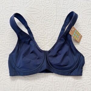 Title Nine Cuz She Says So Underwire Sports‎ Bra 32C, Navy